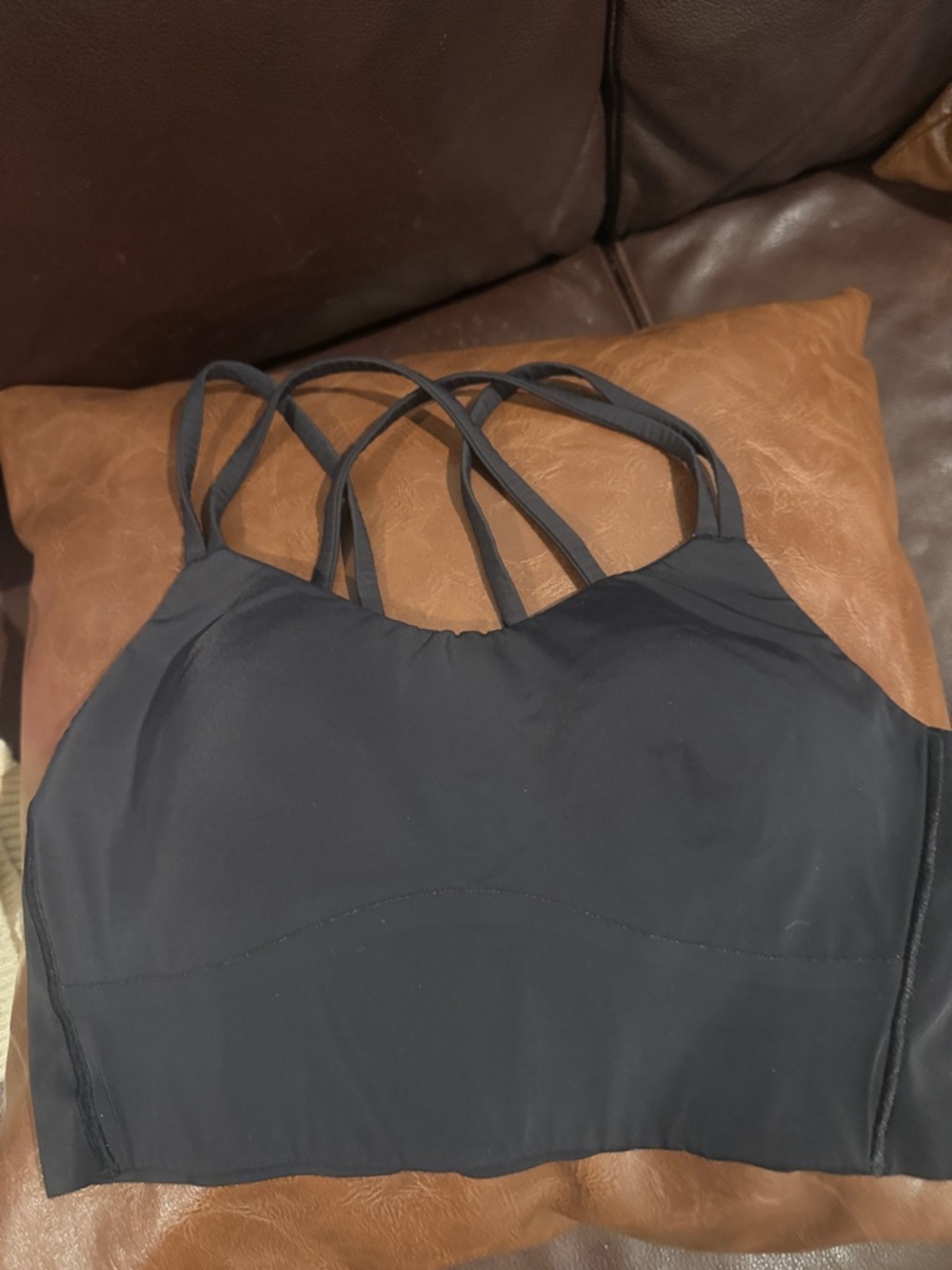 lululemon athletica Black Strappy Longline Sports Bra